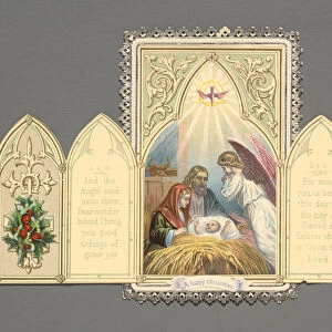 "A Merry Christmas", Christmas card, 1860-80
