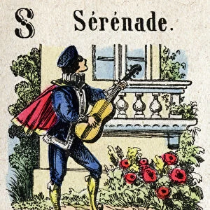 Abecedary. Letters like Serenade. Small encyclopedic alphabet, popular series