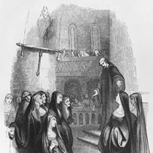 Abelard preaching at Paraclete, illustration from Lettres d Heloise et d Abelard