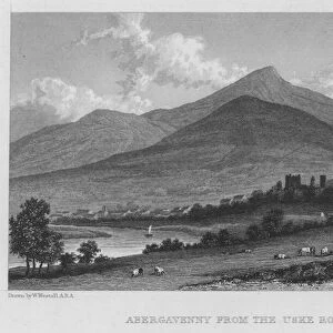 Abergavenny from the Uske Road (engraving)