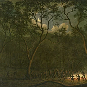 Aboriginal Coroboree in Van Diemens Land (oil on canvas)