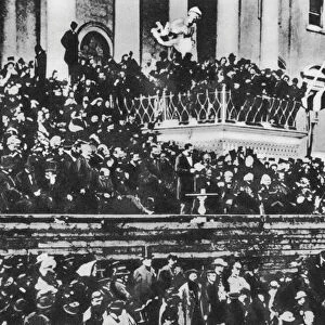Abraham Lincolns second inauguration, 4 March 1865 (b / w photo)