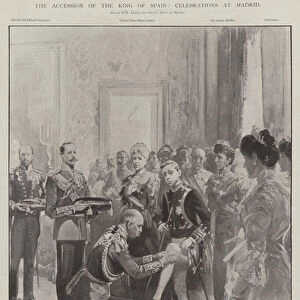 The Accession of the King of Spain, Celebrations at Madrid (litho)