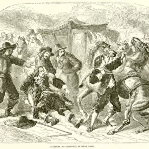 Accident to Cromwell in Hyde Park (engraving)