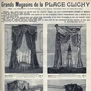 Advertising for furniture and decorations of the department stores of the Place de Clichy