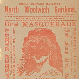 Advert for a Garden Party and Grand Masked Ball (engraving)