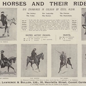 Advertisement, Horses and their Riders (engraving)