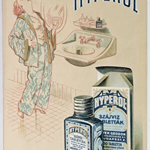 Advertisement for Hyperol mouthwash tablet, 1930 (colour litho)