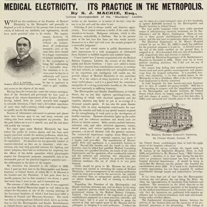Advertisement, Medical Electricity, its Practice in the Metropolis (engraving)