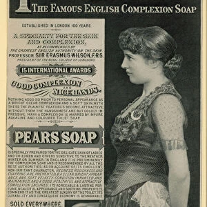 Advert for Pears Soap featuring actress Lillie Langtry (engraving)
