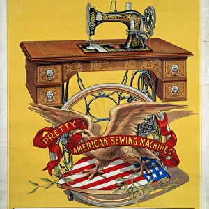 Advertising poster for American sewing machine "Pretty", 20th century