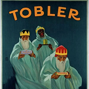 Advertising poster for Swiss chocolate Tobler representing the Magi. Illustration by Leopoldo Metlicovitz (1868-1944) Dim. 1, 4x0, 98 m Milan, private collection