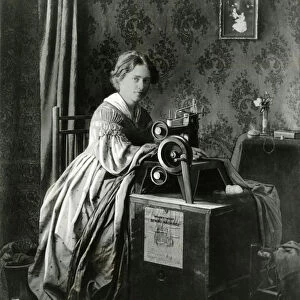 Ad for Singers Patent Sewing Machines, 1899 (b / w photo)