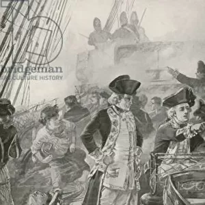 Admiral Rodney Directs the Battle on Board the Formidable (litho)