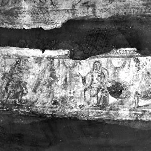 Adoration of the Magi (wall painting) (b / w photo)