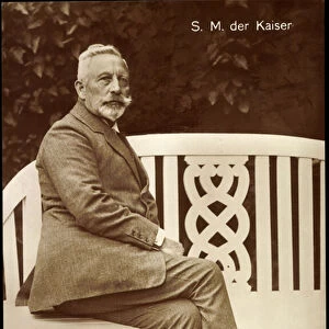 Ak Kaiser Wilhelm II of Prussia, Bench, Patent Shoes (b / w photo)