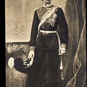 Ak Konig Ludwig II von Bayern Wittelsbach in uniform (b / w photo)