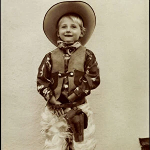 Ak Prins Harald, Prince Harald of Denmark, Cowboy Costume (b / w photo)
