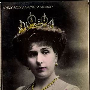 Ak S. M. La Reina Dona Victoria Eugenia, Queen of Spain (b / w photo)