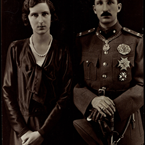Ak S. S. M. M. Boris III of Bulgaria with Giovanna di Savoia (b / w photo)