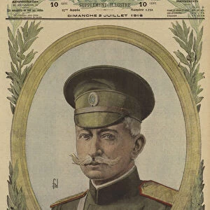 Aleksei Brusilov, Russian general who commanded the successful offensive against the Austrian and German armies in Volhynia, World War I, 1916 (colour litho)