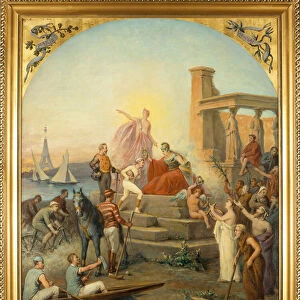 Allegorie des sports (Allegory of Sports) - Peinture de Charles Louis de Fredy, baron de Coubertin (1822-1908), huile sur toile (97, 5x80 cm), 1896, art francais 19e siecle - Musee olympique, Lausanne (Suisse)