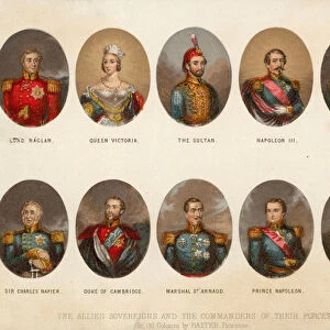 Allied sovereigns and military commanders of the Crimean War, 1854-1856 (colour litho)