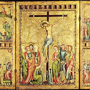 Altarpiece with the Crucifixion in the centre panel and scenes from the Life of Christ