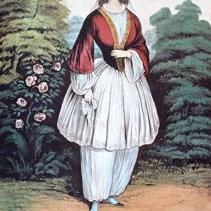Amelia Jenks Bloomer wearing the Bloomer costume, published by N