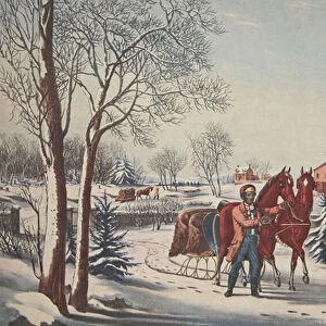 American Country Life, Pleasures of Winter, pub. 1855, Currier & Ives (colour litho)