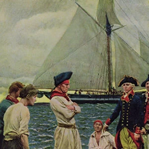 An American Privateer Taking a British Prize, illustration from Pennsylvania s