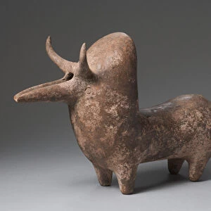 Amlash rhyton in the form of a Zebu bull (terracotta)