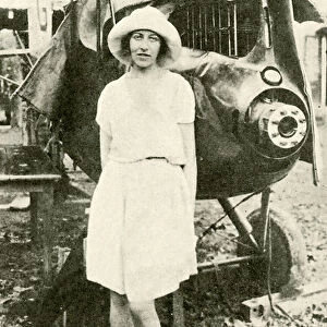 Amy Johnson after the mishap at Insein, Burma 1932 (b / w photo)