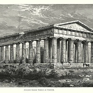 Ancient Greek Temple at Paestum (engraving)