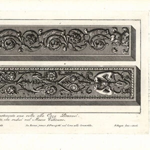 Ancient Roman decorative ornaments. 1802 (engraving)
