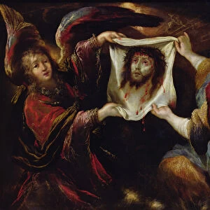 Two Angels Presenting the Holy Face (oil on canvas)