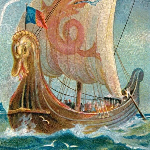Anglo-Saxon ship (chromolitho)