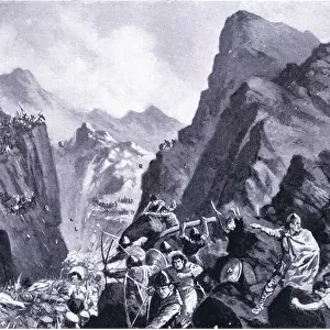 Annihilation of the Greek army, illustration from Hutchinson