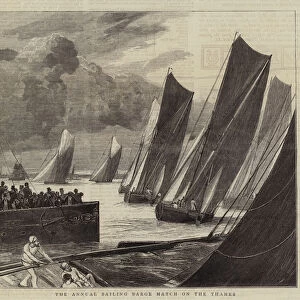 The Annual Sailing Barge Match on the Thames (engraving)