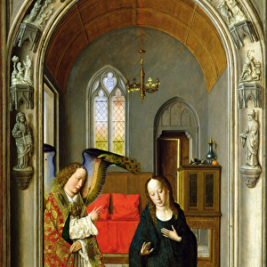 The Annunciation, c. 1445 (oil on panel) (detail of 36895)