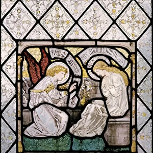 The Annunciation, detail from the east window, 1865 (stained glass)