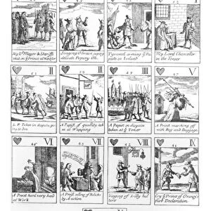 Anti-catholic playing cards commemorating the Glorious Revolution of 1688