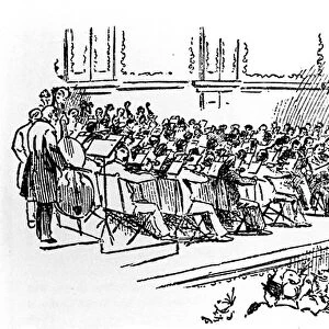 Antonin Dvorak conducting his New Symphony at the Carnegie Hall in New York, 1893 (litho)