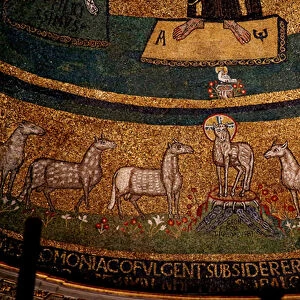 Apse mosaic with Christ as the Paschal Lamb and sheep (mosaic)