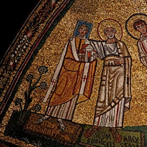 Apse with saints and Pope Gregory IV (mosaic)