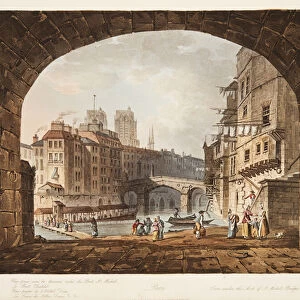 From under the Arch of St Michels Bridge, illustration from Versailles