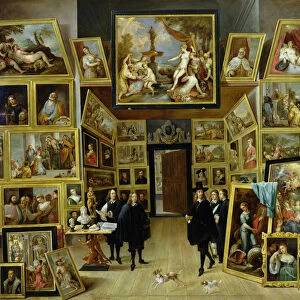 Archduke Leopold Wilhelm (1614-61) in his Picture Gallery, c. 1647 (oil on copper)