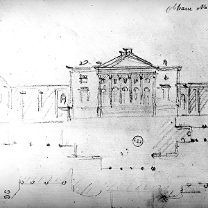 Architectural Sketch from Travels in England, c. 1766 (pencil on paper)