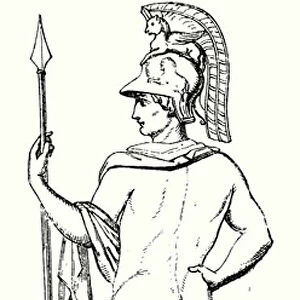Ares, Ancient Greek god of war (engraving)