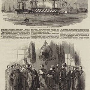 Arrival of Ibrahim Pacha at Portsmouth (engraving)